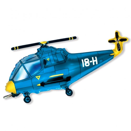 Folinis balionas Helikopteris, mėlynas