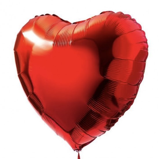 Red heart foil balloon
