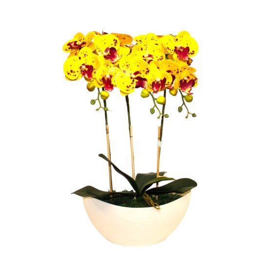 Dirbtinė orchidėja geltona, 55cm