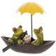 Frogs in a boat