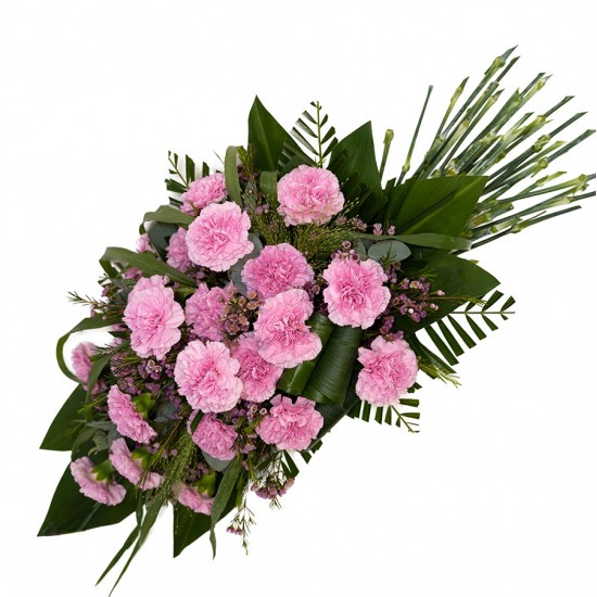 Gedulinga gėlių kompozicija su rožiniais Gvazdikais