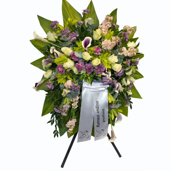 Gėlių kompozicija laidotuvėms, 110 cm.