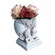 Dirbtinių gėlių kompozicija keramikiniame vazonėlyje