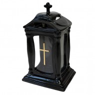 Juoda keramikinė kapų žvakidė