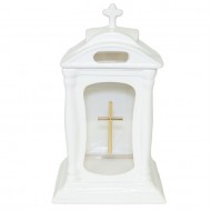 Kapų žvakidė, balta, keramikinė Kapų žvakidė, balta, keramikinė