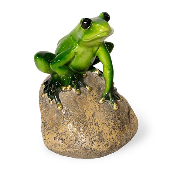 Frog on the stone figurine 