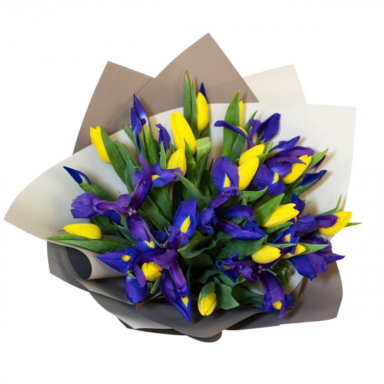 Tulpių ir Irisų puokštė