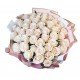 50 kreminių rožių puokštė