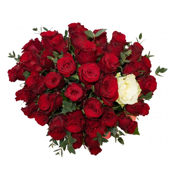 Rožių puokštė dėžutėje „Širdis“
