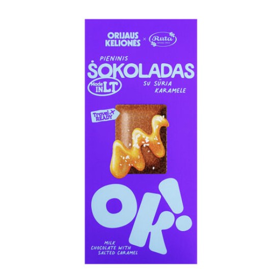 Pieninis šokoladas su sūria karamele ORIJAUS KELIONĖS®, 70 g