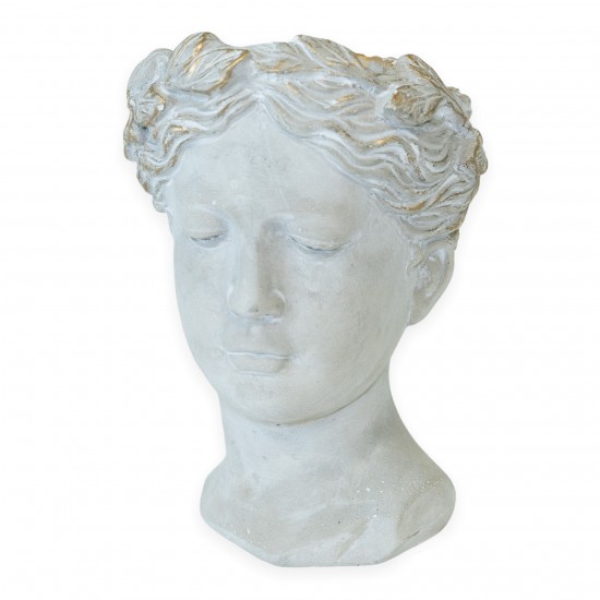 Vazonas, antikinio stiliaus moters galva, 27 cm.