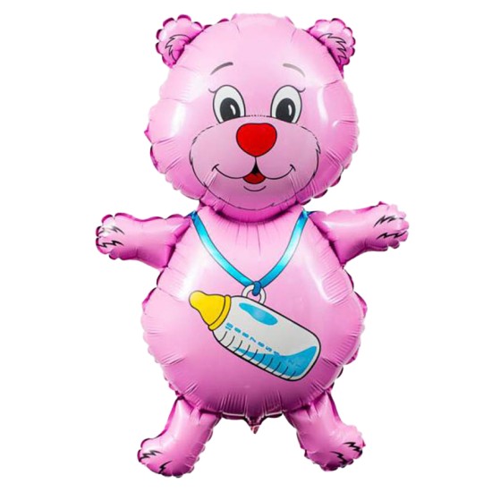 Folinis balionas Baby shower girl bear