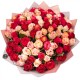 100 spalvotų Premium klasės rožių puokštė
