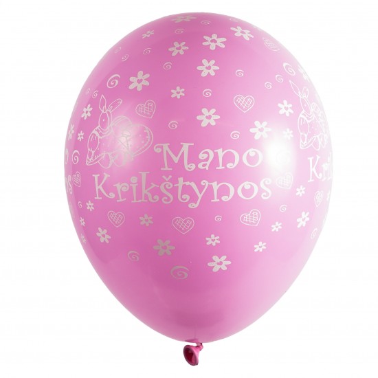 Pink balloon „Mano Krikštynos”