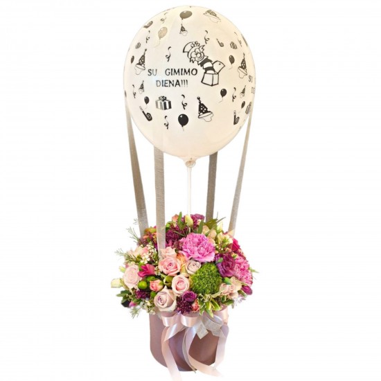 Gėlių dėžutė su balionu „Svajūnė“