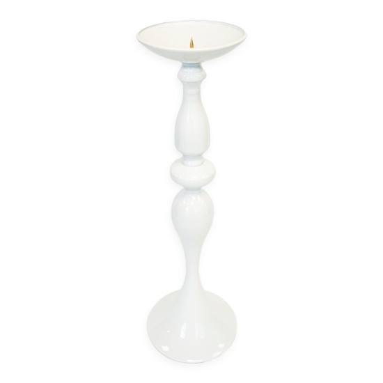 Žvakidė metalinė, balta, 57 cm.