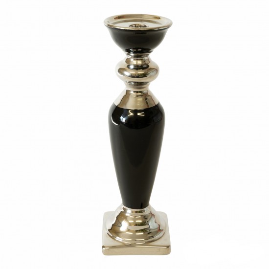 Žvakidė keramikinė, juoda, 31 cm.
