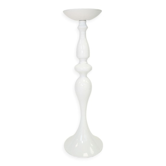 Žvakidė metalinė, balta, 57 cm.
