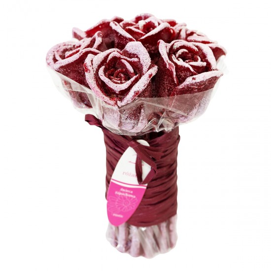 Aromatinė žvakė rožių puokštė, burgundinė, 17 cm.