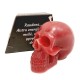 Žvakė raudona kaukolė su dėžute, 8cm