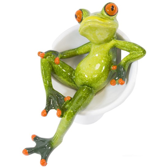 A frog in a chair