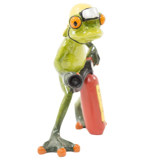 Frog figurine fireman