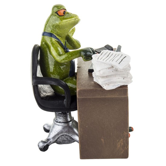 Frog figurine accountant